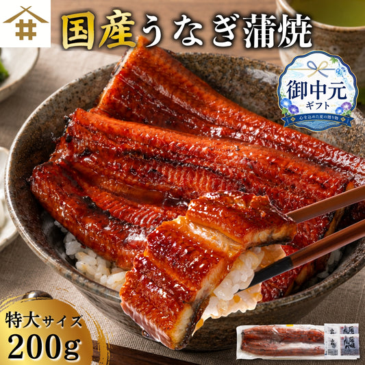 【数量限定！】鹿児島県産うなぎ蒲焼 約200g×1尾｜国産特大うなぎ・まとめ買い・贈答用・丑の日ギフトに さかな 冷凍