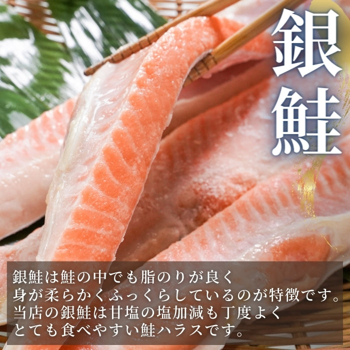 【本州送料無料！最大3,400円OFF】 甘塩銀鮭ハラス（1〜5kg）｜脂のり抜群！お弁当・おにぎり・お茶漬けに最適な絶品ハラス お店 冷凍