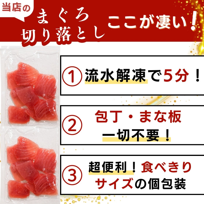 【本州送料無料！最大1,200円OFF】 天然キハダまぐろ切り落とし（刺身用100g×5〜10パック）｜海鮮丼・手巻き寿司に最適 冷凍 さかな