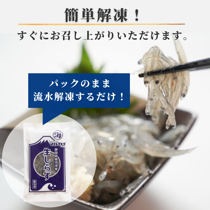 【本州送料無料】駿河湾産 生しらす 100g×1〜6パック｜冷凍・小分け・ギフト・贈答に最適 お店 冷凍